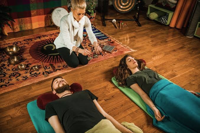 Frequency therapy sound healing session
