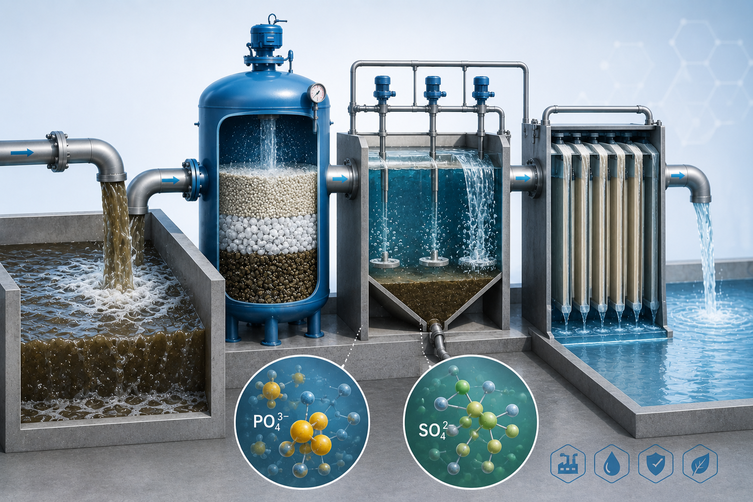 Phosphate and sulphate control